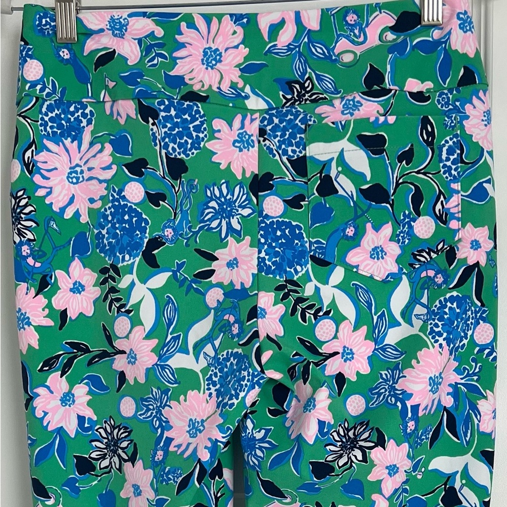 Lilly Pulitzer Luxletic Blue and Green Ankle Cropped Pants